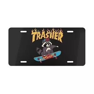 Trasher Custom Vanity Plate, Skateboard Grafik Auto Dekor, Nummernschild, - Bild 1 von 5