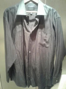 Daniel Cremieux Collared Button-down Long Sleeve Richard Dress Shirt Black 17 - Picture 1 of 4