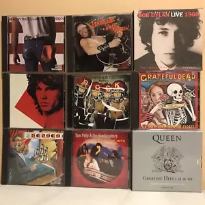 9 CD LOT DYLAN, QUEEN, NUGENT, THE DOORS,THE WHO,TOM PETTY,KANSAS,GRATEFUL DEAD, - Picture 1 of 3