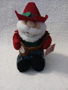 Sterling singender, tanzender Cowboy Weihnachtsmann anamierter Plüsch mit Etikett. - Bild 1 von 12