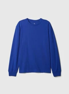 New Gap Kids Boys Classic T-shirt Blue Knit 12 Long Sleeve Crew Neck Cotton - Picture 1 of 1