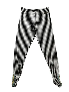 Matilda Jane Joanna Gaines Girls Haystack Black White Striped Legging Pants 10  - Picture 1 of 8