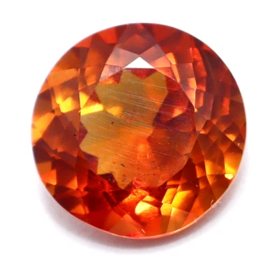 Piedra preciosa suelta certificada de corte redondo zafiro naranja impecable natural de 6,85 quilates Foto 1 de 4