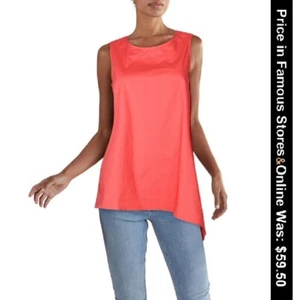 Túnica Alfani asimétrica de algodón sin mangas, talla grande - Imagen 1 de 4