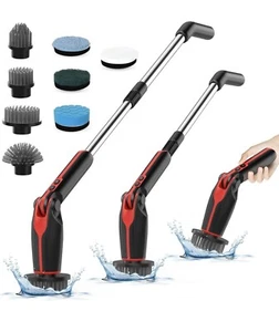 Electric Spin Scrubber Cordless Cleaning Brush With 8 Replaceable Brush Heads - Picture 1 of 7