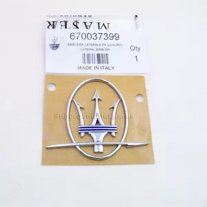 Maserati 2017 Quattroporte Ghibli Trident Right Side Emblem Badge Blue 670037399 - Foto 1 di 5