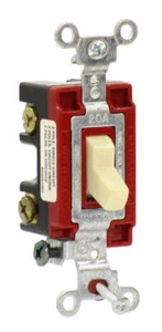 Hubbell CS1222I Toggle Switch 20A 120/277V Double Pole, Ivory, For Back and Side - Picture 1 of 5