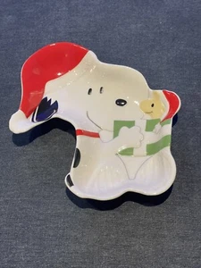 Lenox Snoopy & Woodstock Christmas Candy Cookie Dish Peanuts - Picture 1 of 8