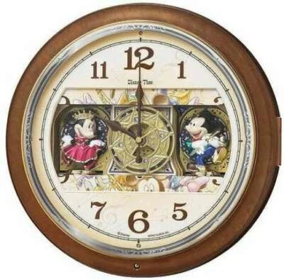 Relógio de parede SEIKO Mickey Minnie rádio analógico Karakuri 6 músicas melodia FW587B - Imagem 1 de 3
