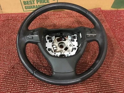BMW 2011-2016 F10 F11 CUERO NEGRO VOLANTE INTERRUPTOR MONTAJE MOLDURA OEM 75K Foto 1 de 4