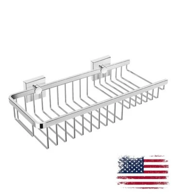 Cesta de jabonera moderna neoclásica de acero inoxidable montada en la pared para baño con rejilla cromada Foto 1 de 4