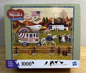 SO PROUDLY WE HAIL 2009 NEW Charles Wysocki Americana 1000 Piece MB Puzzle - Picture 1 of 5