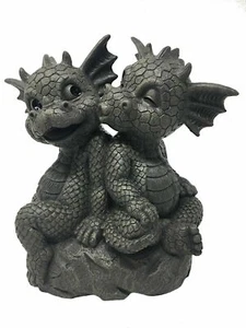 Gartenfigur Gartendrache - Modell Knutschendes Paar - Fantasy Figur Deko Drache - Bild 1 von 4