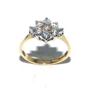 Damen/Damenring 9 kt Gelbgold mit klaren Steinen besetzt, UK-Größe G 1/2 - Bild 1 von 9