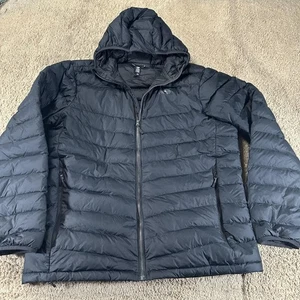 Mountain Hardwear Jacket Men XL Black Duck Down Puffer Hooded Zip Insulated Coat - Picture 1 of 18