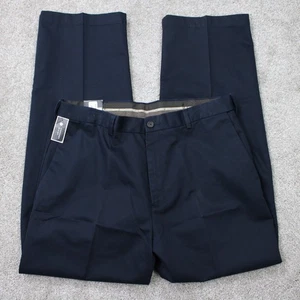 Haggar Chinohose neu mit Etikett Herren 34 x 29 blau Arbeit 2 Wochenenden flache Vorderseite Komfortbund - Bild 1 von 14
