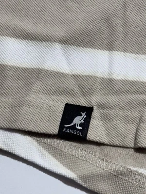 Camiseta para hombre Kangol teñida con hilo a rayas piqué bordado logotipo manga larga nueva con etiquetas Foto 1 de 4