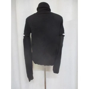 KAUFMANFRANCO Black Removable Sleeve Snap Cashmere Turtleneck Sweater M - Picture 1 of 8