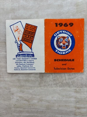 1969 DETROIT TIGERS Pocket Schedule Hudson's  FREE SHIPPING - Image 1 of 2