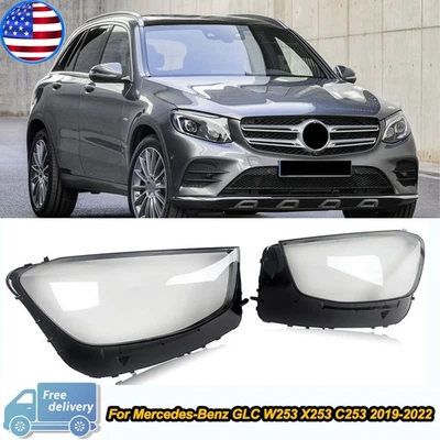 Left+Right Headlight Cover Lens For Mercedes-Benz GLC W253 X253 C253 2019-2022 - Image 1 of 4