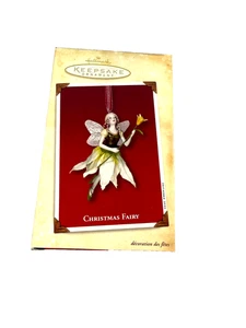 2002 Hallmark Keepsake Christmas Fairy Ornament – Porcelain 3"x4.5" Holiday - Picture 1 of 3