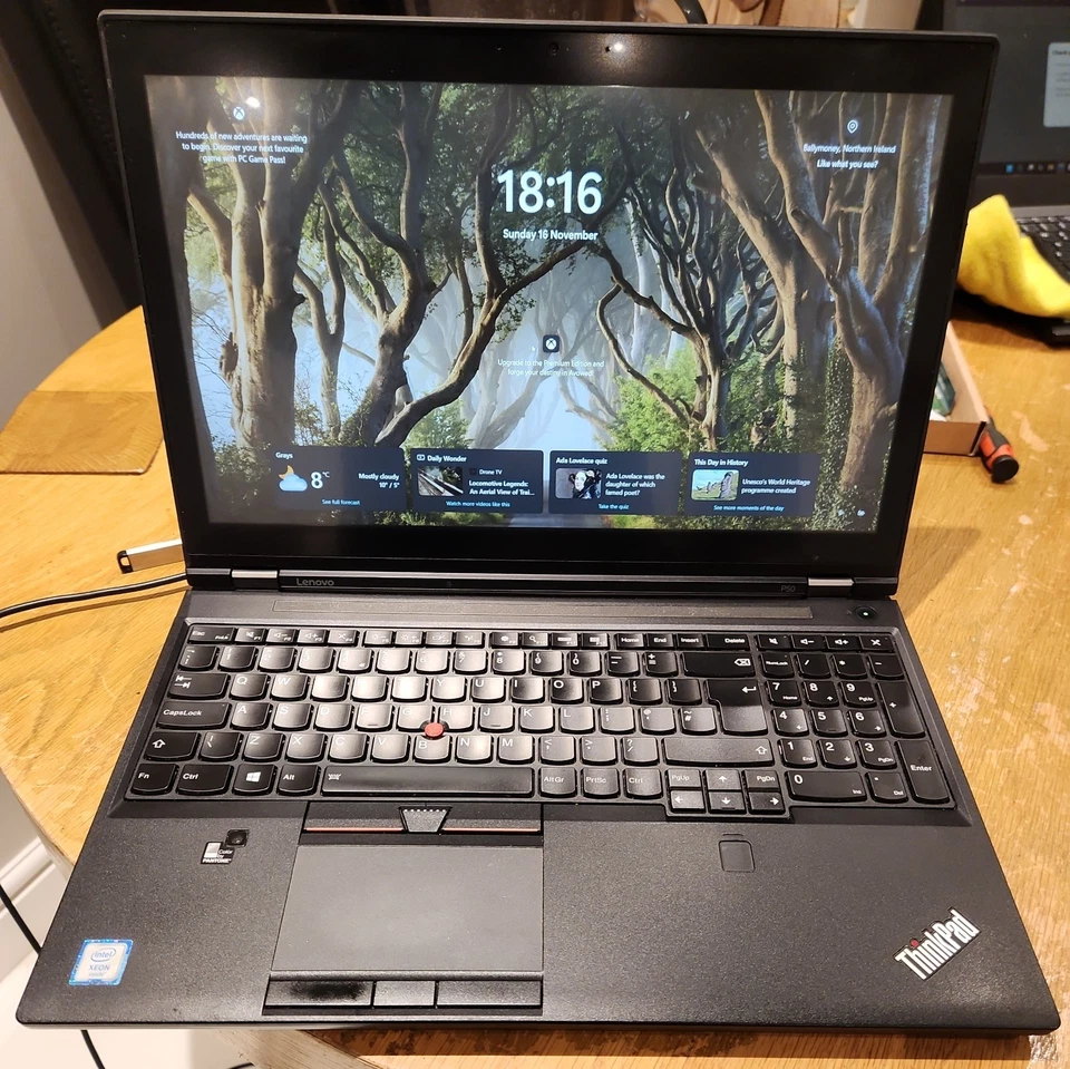 Lenovo ThinkPad P50 Gaming Laptop, XEON-E3-1505, 32GB RAM, 512GB, Quadro M2000 - Image 1 of 4