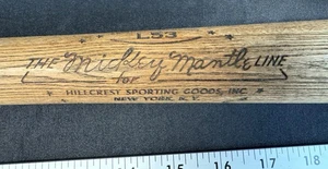 1950s/1960's MICKEY MANTLE L53 Little League 28.5” Baseball Bat - Picture 1 of 10