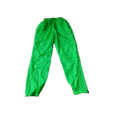 Винтажный 90-х Reebok неоновый зеленый нейлона трек брюки Sz M лодыжки молнии новая волна костюм читать - Изображение 1 из 4