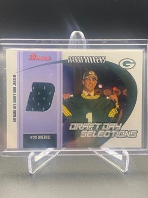 2005 Bowman Draft Day Selections AARON RODGERS JERSEY Packers MINT CARD - Image 1 of 2