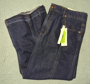 Rachel Zoe Dark Wash High Rise Maxi Skirt With Pockets Front Slit Sz 14 Recycled - Picture 1 of 12