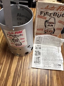 Vintage Auto Fire Firebug Camp Stove Heater Charcoal Lighter NEVER USED NEW BOX - Picture 1 of 13