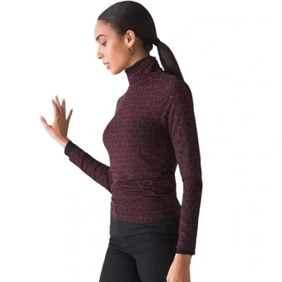 White House Black Market Mesh Turtleneck Long Sleeve Top Large - Image 1 of 4