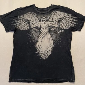NICE Vintage Affliction Reaper Guardian Angel XL Black Y2K Made In USA Skull - Picture 1 of 7