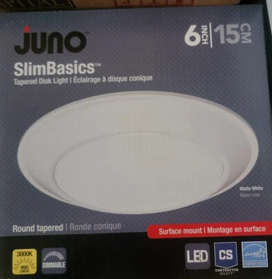 "Luz de techo LED de montaje en superficie de disco cónico redondo de 6"" Juno SlimBasics" Foto 1 de 4