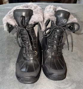 UGG Damen "Adirondack III Vibram" schwarze Lederstiefel Größe 6 1/2 - Bild 1 von 5