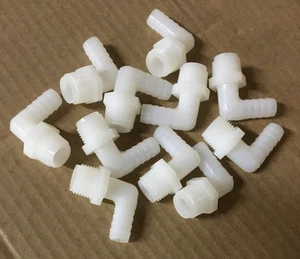 1/2” MPT X 1/2” Hose Barb Nylon Elbow - Bag of 11 - Picture 1 of 3