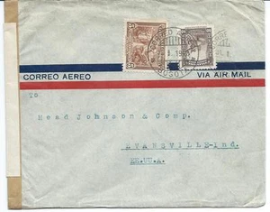 Colombia 1943 Censored Cover WWII to USA - Picture 1 of 1