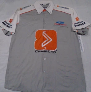 Camisa Champ Car Serie Mundial Ford Racing Bridgestone Crew Abotonada Talla Grande - Imagen 1 de 2