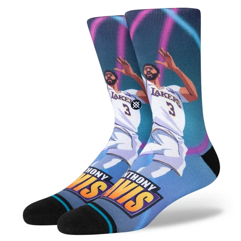 Anthony Davis Los Angeles Lakers LA Stance NBA Fast Break Socks Large Mens 9-13 Cover