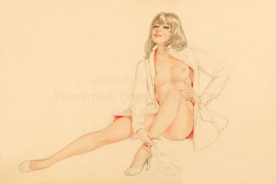 ALBERTO VARGAS Pin-up Art Poster or Rolled Canvas Print "Vargas Playboy Girl" 91 - Image 1 of 1
