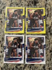 Donruss Devin Asiasi Rookie 2020 2 prueba de prensa amarilla + 2 bases RC Patriots #296 - Imagen 1 de 1