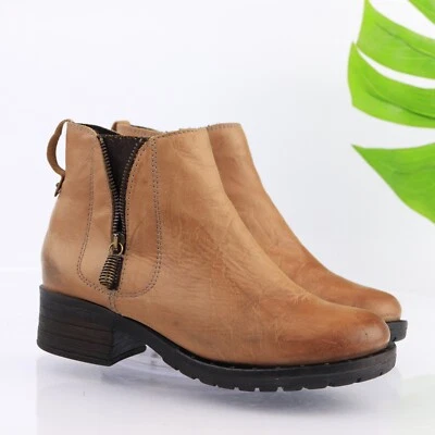 Dromedaris Kelyn Boot Women's Size 38.7.5 Saddle Tan Leather Lug Sole Bootie - Image 1 of 4