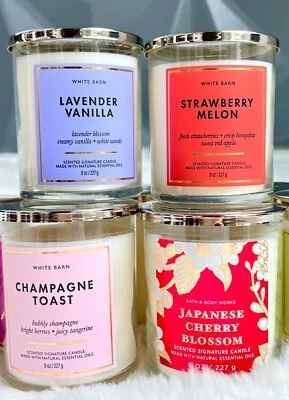 Tarro de velas de mecha única Bath & Body Works 8 oz baño y cuerpo funciona ELIGE AROMAS Foto 1 de 4