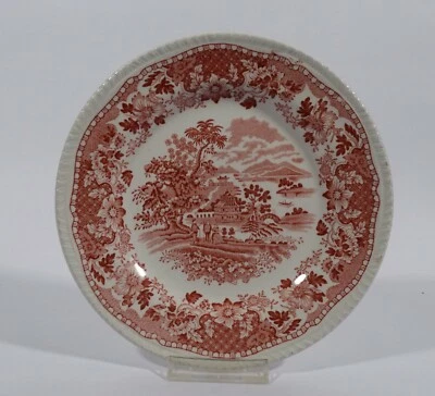 Woods Burslem Seaforth Red Cake Plate Platter Dm 20cm Ceramic England - Image 1 of 4