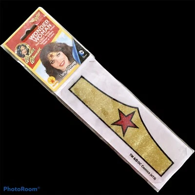 Mujer Maravilla Pelar y Pegar Diadema Brillo Tiara Tatuaje Rubíes Disfraz Halloween Foto 1 de 4