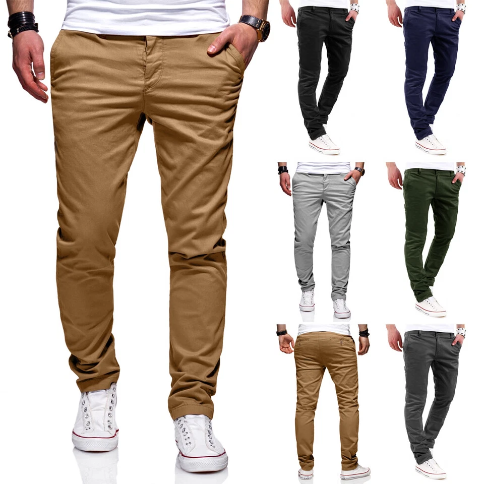 behype. Herren Basic Chino Jeanshose Stretch Jeans Regular Slim-Fit Hose 80-0310 - Bild 1 von 1