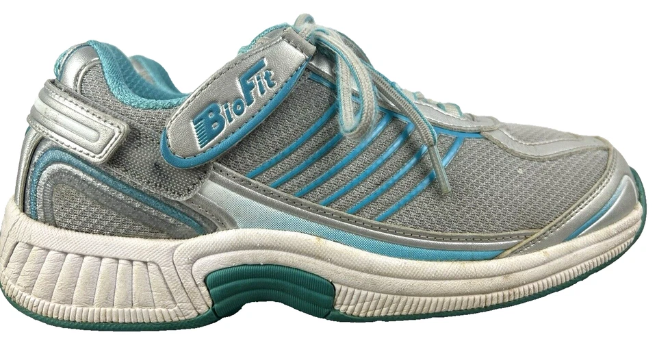 Orthofeet Biofit Verve Mujer Tenis 7.5 B Zapatos Gris Azul Blanco Ajustable Foto 1 de 4
