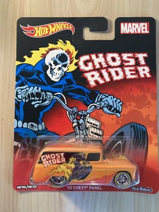 Hot wheels premium Marvel Ghost Rider '55 Chevy Panel van on Real Riders - 2015 - Picture 1 of 7