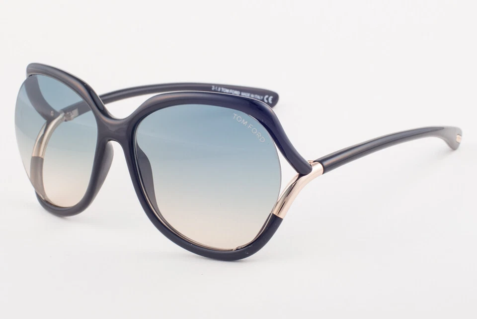 Sunglasses Tom Ford FT 0578 Anouk- 02 01w Shiny Black Gradient Blue