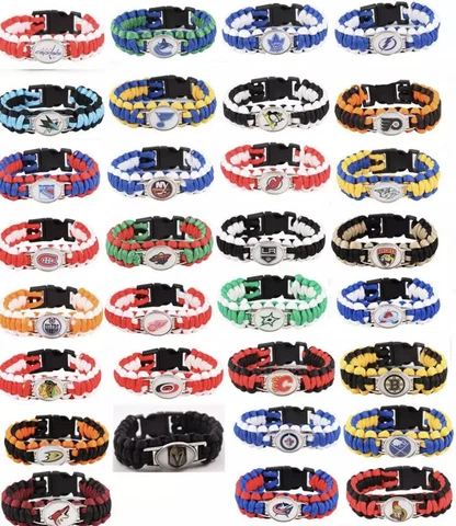 NHL Team Logo Paracord Bracelet (Choose NHL Team) Cover